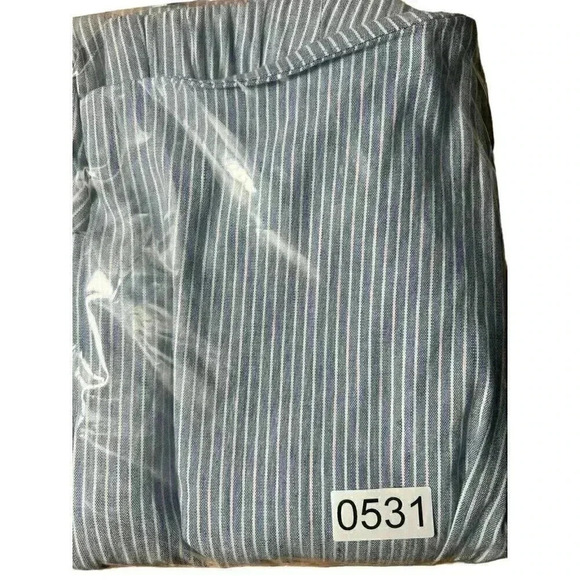 J Jill Love Linen Stretch Pants Womens Small Blue Capri Linen Pull On - Picture 13 of 13